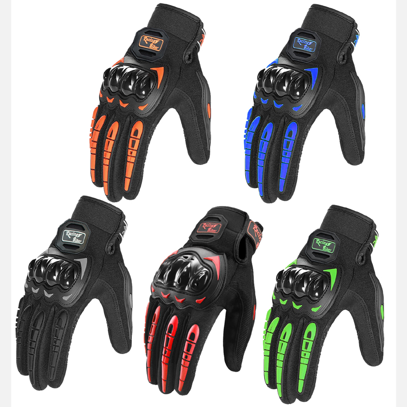 Motorcycle Gear Gloves - オートバイレーシンググローブ男性夏通気性ブルーモトクロス保護具レッドグリップパーム付きモトサイクリングライディング用