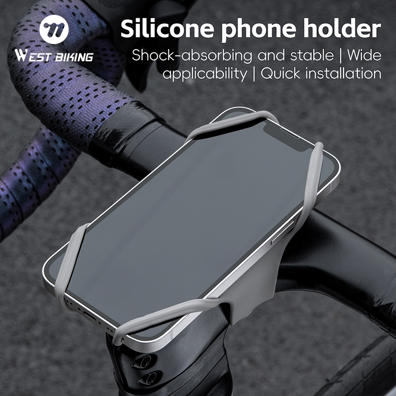 Phone Mount Handlebar - WEST BIKING ユニバーサルシリコンバイク電話ホルダー耐衝撃ハンドルバーマウント 4-6.7 インチ MTB