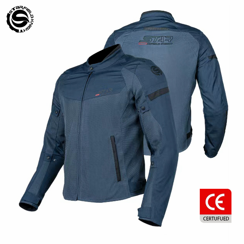 Gearx Motorcycle Jacket - SFK ブルーオートバイジャケット春 & 夏メッシュ通気性メンズライディングウェア CE アーマーボディ保護ギアアクセサリー