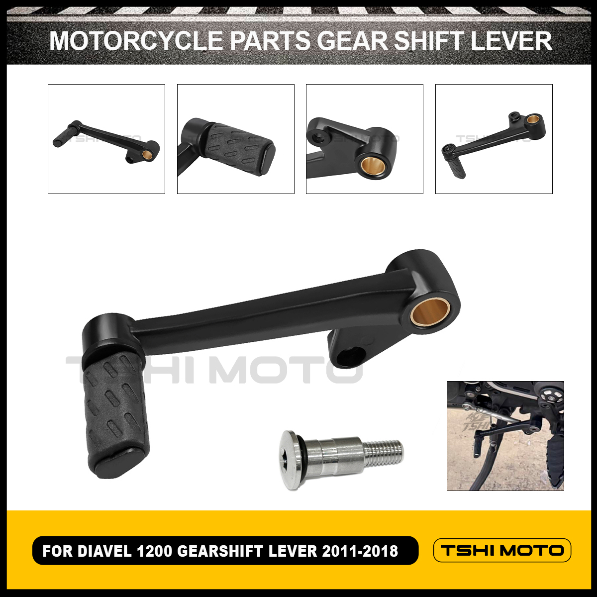 Motorcycle Gear Guide - 純アルミ製ギアシフトレバー Ducati Diavel 1200 2011-2013-2015-2018 オートバイ交換用アクセサリー