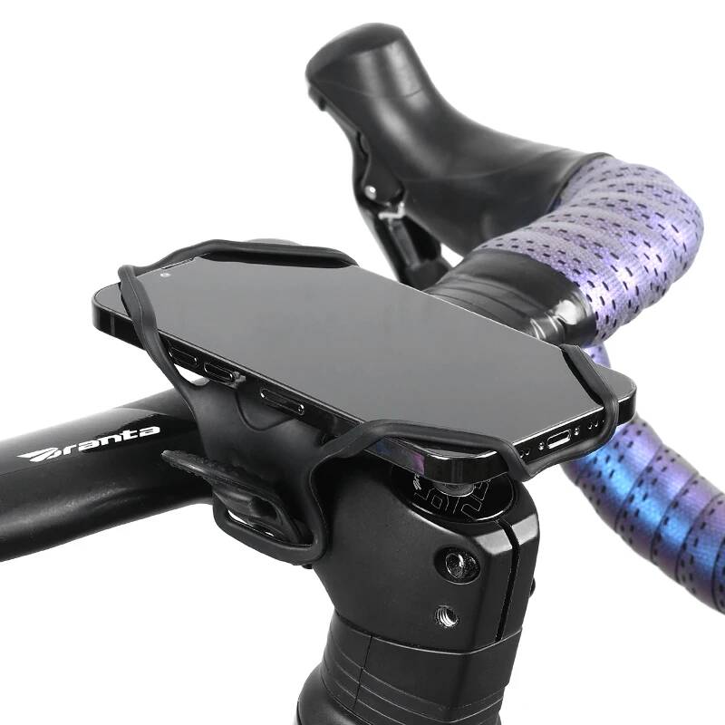 Phone Mount Handlebar - ユニバーサルシリコンバイク自転車オートバイマウントホルダーハンドルバー携帯電話クランプ