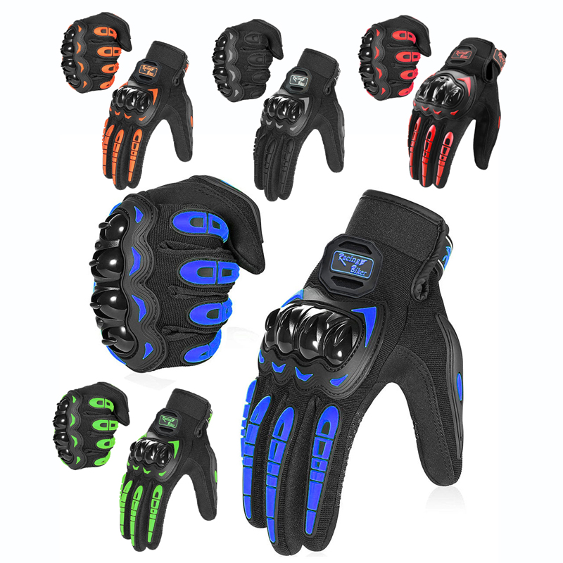 Motorcycle Gear Gloves - オートバイレーシンググローブ落下防止メンズサマーモトクロス保護具通気性ブルーレッドグリップパーム ﻿