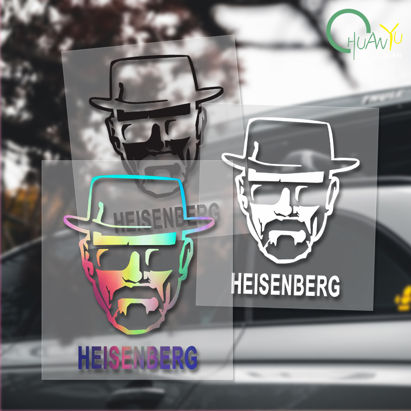 Motorcycle Gear Equipment - Heisenberg-クリエイティブなテキストパターンステッカー、車の窓オートバイの反射防水ステッカー