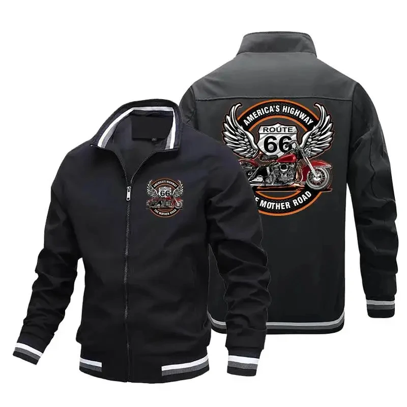 Gearx Motorcycle Jacket - メンズ春と秋のアウトドアカジュアルヒップホップ野球ジッパースポーツウェアファッションオートバイ高品質スポーツジャケット