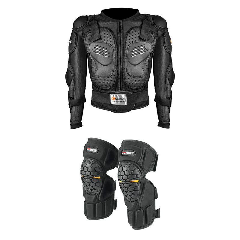 Gearx Motorcycle Jacket - 大人用バイク用プロテクタージャケットと膝パッド、バイク用アクセサリー、背中、脊椎、胸部プロテクター、モトクロス用フルプロテクションアーマー、自転車用装備