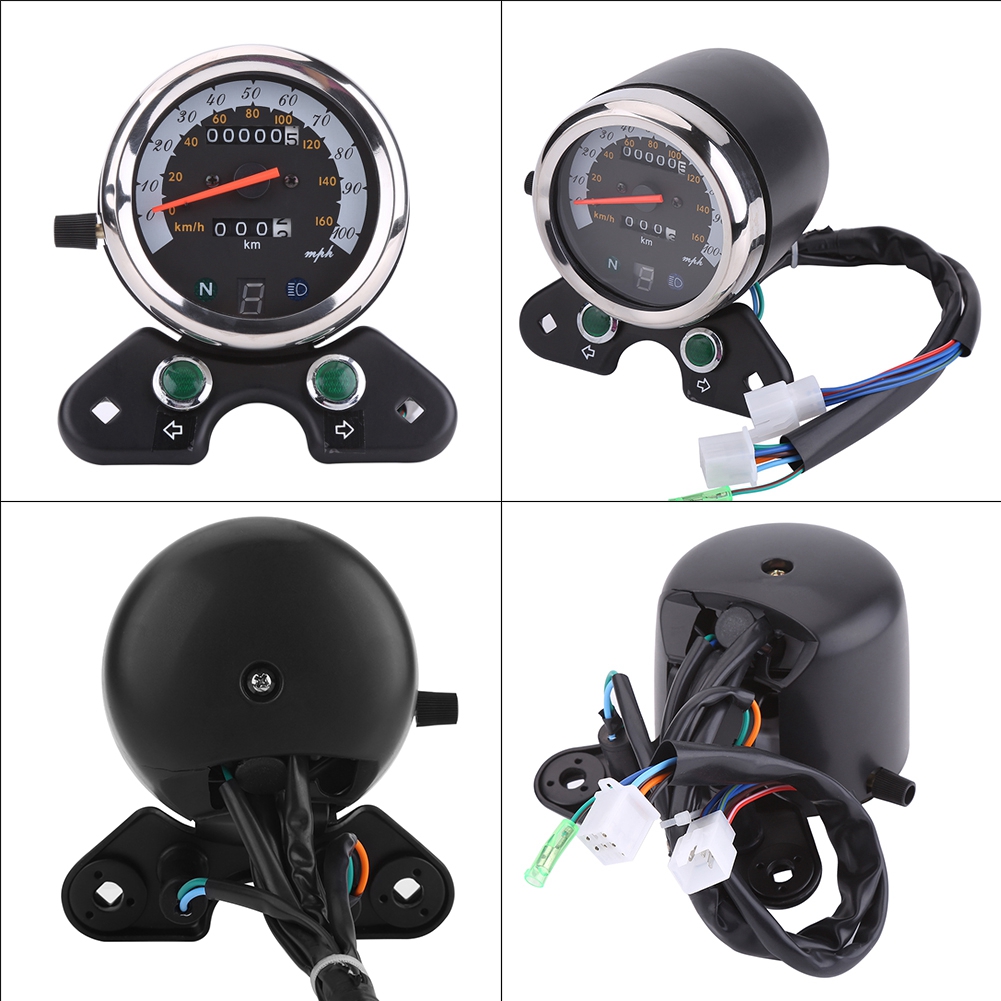 ユニバーサルモーターサイクルスピードメーター,デュアル走行距 - Motorcycle Gear Display のレビューと価格