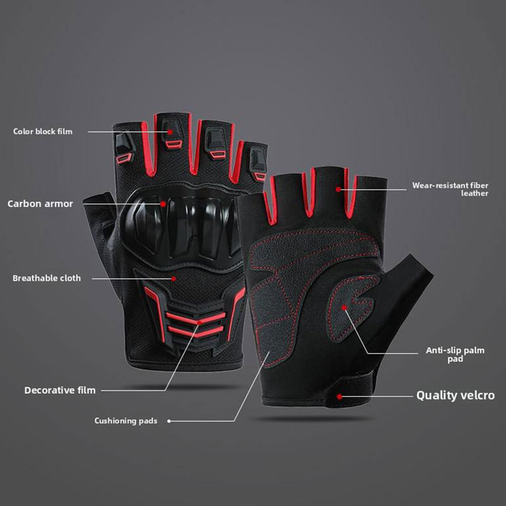 通気性オートバイ手袋夏ハーフフィンガー Guantes モト - Motorcycle Gear Gloves のレビューと価格