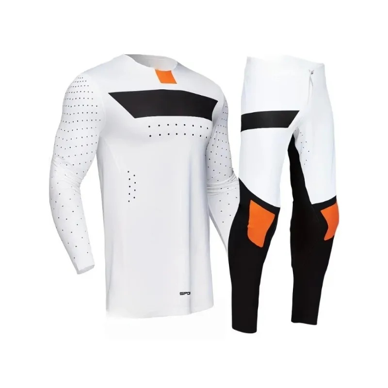 2026 スポーツモード ホワイトオレンジ ギアセット 軽量 - Motorcycle Gear White のレビューと価格